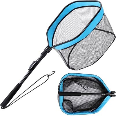 FLISSA Épuisette de Pêche Pliable, Epuisette Peche Caoutchouc, Epuisette Peche Carnassier pour Truite Carpe Poisson-Chat Basse Kayak - Publicité FLISSA Épuisette de Pêche Pliable, Epuisette Peche Caoutchouc, Epuisette Peche Carnassier pour Truite Carpe Poisson-Chat Basse Kayak - Publicité