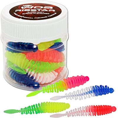 Angel-Berger Wild Devil Baits Ribstar Trout Bait Appât pour truite Trout Worm Dropshot (Mix, 5,5 cm) - Publicité Angel-Berger Wild Devil Baits Ribstar Trout Bait Appât pour truite Trout Worm Dropshot (Mix, 5,5 cm) - Publicité