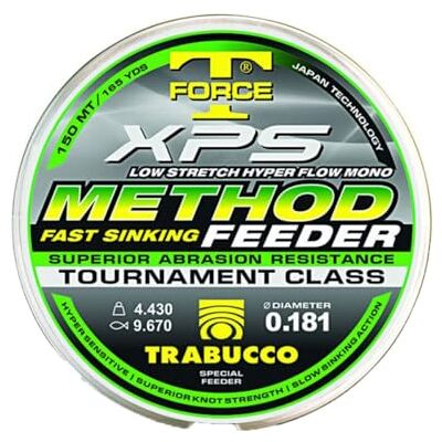Trabucco Ligne de Pêche Coulante XPS Method Feeder T-Force 0.309 mm 9.78 kg 150 m Monofilament Fil Mer Eau Douce Spinning Feeder - Publicité Trabucco Ligne de Pêche Coulante XPS Method Feeder T-Force 0.309 mm 9.78 kg 150 m Monofilament Fil Mer Eau Douce Spinning Feeder - Publicité