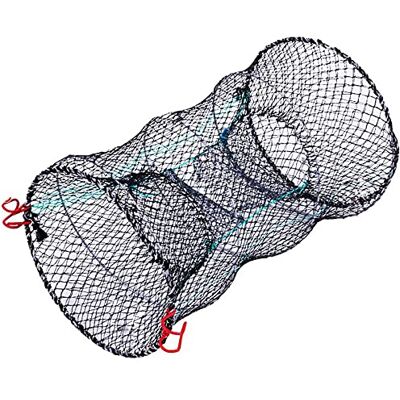 HNJKJEU Filet de Pêche Pliable et Portable Piège à Poisson Double Entrée pour Attraper Crabes, L'anguille, Écrevisses, Crevettes 30 * 60cm - Publicité HNJKJEU Filet de Pêche Pliable et Portable Piège à Poisson Double Entrée pour Attraper Crabes, L'anguille, Écrevisses, Crevettes 30 * 60cm - Publicité
