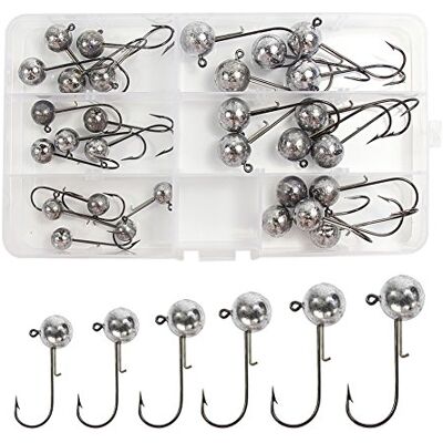 30 Pièces Têtes Plombées Crochets avec Gabarit Ronde pour Pêche Leurres Souples 5g 7g 10g 14g 17g 20g - Publicité 30 Pièces Têtes Plombées Crochets avec Gabarit Ronde pour Pêche Leurres Souples 5g 7g 10g 14g 17g 20g - Publicité