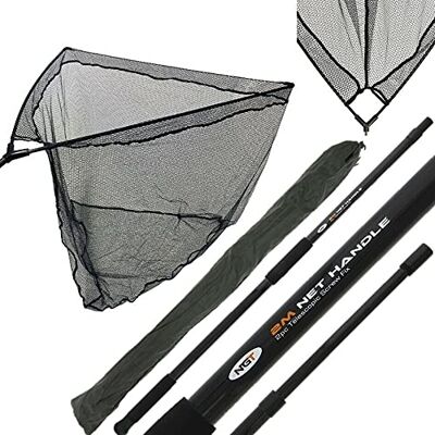 Filet de pêche à la carpe en caoutchouc noir 106,7 cm + poignée en NGT 2 m - Publicité Filet de pêche à la carpe en caoutchouc noir 106,7 cm + poignée en NGT 2 m - Publicité