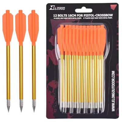 ELONG OUTDOOR Flèche Arbalète Pistolet en Aluminium pour Cible de Fleche arbalete de 50 LB / 80 LB, 6.3" Boulons d'arbalète pour Pratiquer la Cible de tir et la Chasse au Petit gibier (12pcs) - Publicité ELONG OUTDOOR Flèche Arbalète Pistolet en Aluminium pour Cible de Fleche arbalete de 50 LB / 80 LB, 6.3" Boulons d'arbalète pour Pratiquer la Cible de tir et la Chasse au Petit gibier (12pcs) - Publicité