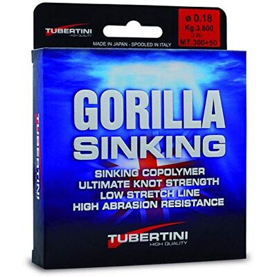 Tubertini Ligne de Pêche Coulante Gorilla Sinking 0.18 mm 350 m Monofilament Fil Mer Eau Douce Spinning Feeder - Publicité Tubertini Ligne de Pêche Coulante Gorilla Sinking 0.18 mm 350 m Monofilament Fil Mer Eau Douce Spinning Feeder - Publicité