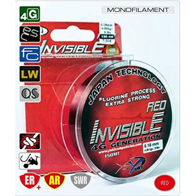 Yuki Nylon Invisible Red-Rouge 0.35MM 14,60 kg 300 MT - Publicité Yuki Nylon Invisible Red-Rouge 0.35MM 14,60 kg 300 MT - Publicité