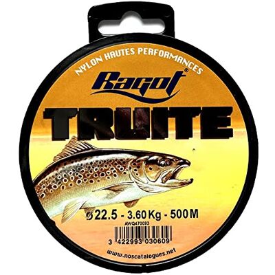 BOBINE NYLON TRUITE RAGOT 500M 4 TAILLES (Diam 22.5 3.6 Kg) - Publicité BOBINE NYLON TRUITE RAGOT 500M 4 TAILLES (Diam 22.5 3.6 Kg) - Publicité
