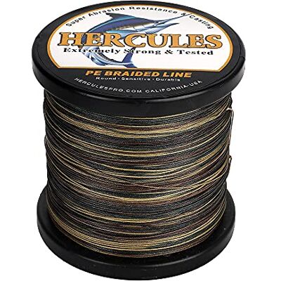 HERCULES Ligne de Pêche Tressé 12 Brins, 100-2000m 109-2196 Yards Fil de Peche Tresse, 10lbs-420lbs Tresse de Peche Test pour Eau Douce Salée Vert Camouflage, 30lbs, 1000m - Publicité HERCULES Ligne de Pêche Tressé 12 Brins, 100-2000m 109-2196 Yards Fil de Peche Tresse, 10lbs-420lbs Tresse de Peche Test pour Eau Douce Salée Vert Camouflage, 30lbs, 1000m - Publicité