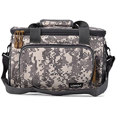Lixada Sac de transport à bandoulière multifonction pour la pêche, camouflage - Publicité Lixada Sac de transport à bandoulière multifonction pour la pêche, camouflage - Publicité