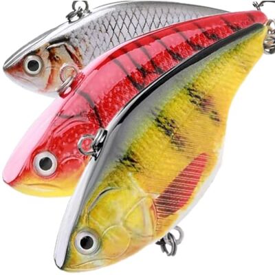 TSURI Lot de 3 Leurres Lipless Vibration 6,8cm 18,5g Couleurs Réalistes pour Pêche Carnassier : Brochet, Perche, Sandre, Truite Accessoire Pêche Eau Douce (6.8CM 18.5GR COULANT (Vibrations)) - Publicité TSURI Lot de 3 Leurres Lipless Vibration 6,8cm 18,5g Couleurs Réalistes pour Pêche Carnassier : Brochet, Perche, Sandre, Truite Accessoire Pêche Eau Douce (6.8CM 18.5GR COULANT (Vibrations)) - Publicité