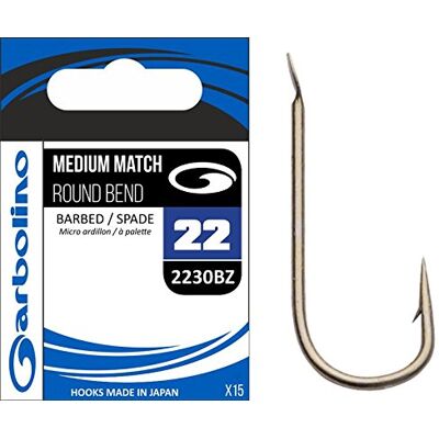 Garbolino HAMECON Medium Match Round Bend 2230BZ 15, N°18, Bronze - Publicité Garbolino HAMECON Medium Match Round Bend 2230BZ 15, N°18, Bronze - Publicité