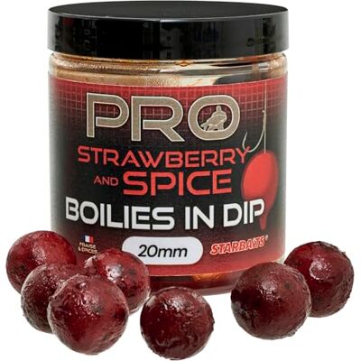 StarBaits Bouillettes Pro Boilies in Dip Strawberry Spice 150g D.20mm Rouge 19563 - Publicité StarBaits Bouillettes Pro Boilies in Dip Strawberry Spice 150g D.20mm Rouge 19563 - Publicité