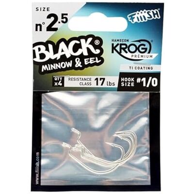 Fiiish Hamecon Krog Premium by Vmc Black Minnow No.2.5 Chrome BM3054 - Publicité Fiiish Hamecon Krog Premium by Vmc Black Minnow No.2.5 Chrome BM3054 - Publicité