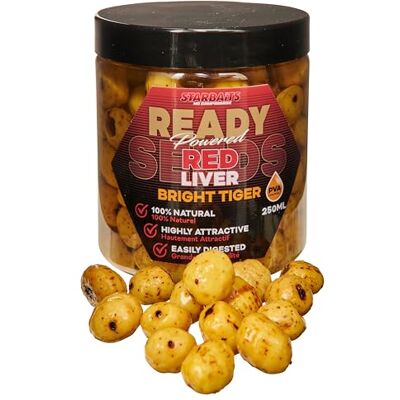GUNKI StarBaits Amorce Ready Seeds Bright Tiger Red Liver 250ml Jaune 74666 - Publicité GUNKI StarBaits Amorce Ready Seeds Bright Tiger Red Liver 250ml Jaune 74666 - Publicité