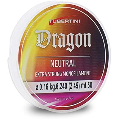 Tubertini Dragon Neutral 0.10 mm 50 m Nylon Ligne de Pêche Monofilament Fil Mer Eau Douce Spinning Carnassiers - Publicité Tubertini Dragon Neutral 0.10 mm 50 m Nylon Ligne de Pêche Monofilament Fil Mer Eau Douce Spinning Carnassiers - Publicité