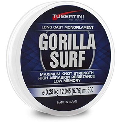 Tubertini Gorilla Surf 0.35 mm 300 m Nylon Ligne de Pêche Monofilament Fil Mer Eau Douce Spinning Carnassiers - Publicité Tubertini Gorilla Surf 0.35 mm 300 m Nylon Ligne de Pêche Monofilament Fil Mer Eau Douce Spinning Carnassiers - Publicité