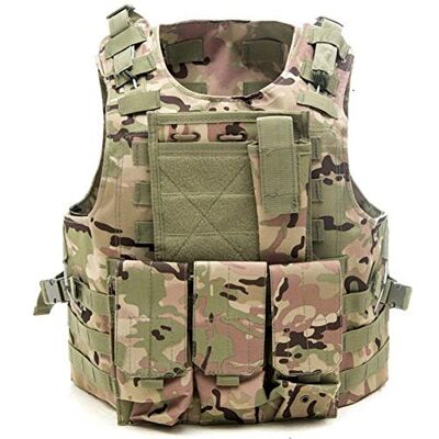 Bon Amixyl Gilet de Chasse Tactique Réglable Armée Militaire Gilet de Combat Airsoft Paintball Attaque Outdoor Jungle Jeu Protection, Camouflage CP - Publicité Bon Amixyl Gilet de Chasse Tactique Réglable Armée Militaire Gilet de Combat Airsoft Paintball Attaque Outdoor Jungle Jeu Protection, Camouflage CP - Publicité