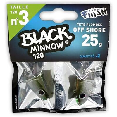 Fiiish Tete Plombee Off Shore Black Minnow No.3-25g Kaki BM002 - Publicité Fiiish Tete Plombee Off Shore Black Minnow No.3-25g Kaki BM002 - Publicité