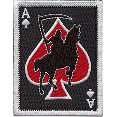 LEGEEON Ace of Spades Grim Reaper Death Card Morale Tactical Skull Skeleton Embroidery Touch Fastener Patch - Publicité LEGEEON Ace of Spades Grim Reaper Death Card Morale Tactical Skull Skeleton Embroidery Touch Fastener Patch - Publicité