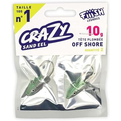 Fiiish Tete Plombee Off Shore Crazy Sand Eel No.1-10g Pearl Green CSE217 - Publicité Fiiish Tete Plombee Off Shore Crazy Sand Eel No.1-10g Pearl Green CSE217 - Publicité