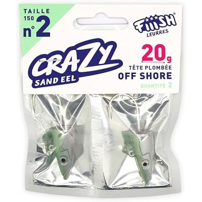 Fiiish Tete Plombee Off Shore Crazy Sand Eel No.3-20g Pearl Green CSE221 - Publicité Fiiish Tete Plombee Off Shore Crazy Sand Eel No.3-20g Pearl Green CSE221 - Publicité