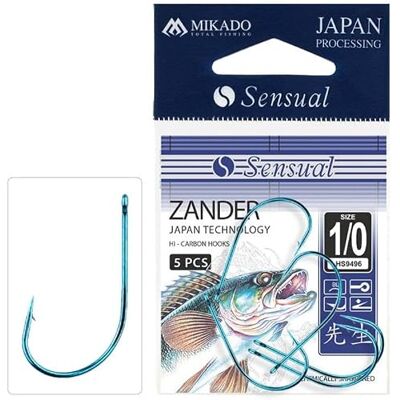 5 hameçons Mikado Zander bleu Résistants En carbone Tailles #2 à #4/0 (#3/0) - Publicité 5 hameçons Mikado Zander bleu Résistants En carbone Tailles #2 à #4/0 (#3/0) - Publicité