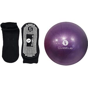 Sveltus Chaussette antidérapante taille M x2 & Ballon pédagogique Adulte Unisexe, Violet, 25 cm - Publicité