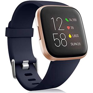 Oielai pour Bracelet Fitbit Versa 2/Bracelet Fitbit Versa, Silicone Sport Classique Remplacement Bracelet Compatible avec Fitbit Versa Lite/Versa 2/Fitbit Versa pour Femmes Hommes, Grand Bleu foncé - Publicité