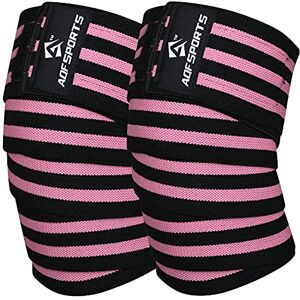 AQF Genouillère Bandage Musculation IPL et USPA Approuvé Sangles de Genou pour Haltérophilie Avec Elastique Musculation Sport Knee Wraps, Attelle Protection Genoux pour Squat, Entraînement - Publicité AQF Genouillère Bandage Musculation IPL et USPA Approuvé Sangles de Genou pour Haltérophilie Avec Elastique Musculation Sport Knee Wraps, Attelle Protection Genoux pour Squat, Entraînement - Publicité