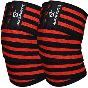 AQF Genouillère Bandage Musculation IPL et USPA Approuvé Sangles de Genou pour Haltérophilie Avec Elastique Musculation Sport Knee Wraps, Attelle Protection Genoux pour Squat, Entraînement - Publicité AQF Genouillère Bandage Musculation IPL et USPA Approuvé Sangles de Genou pour Haltérophilie Avec Elastique Musculation Sport Knee Wraps, Attelle Protection Genoux pour Squat, Entraînement - Publicité