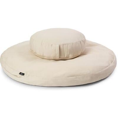 Yoga Studio Kit de coussin de méditation Zabuton bio rond EU – Zafu (Ecru) - Publicité Yoga Studio Kit de coussin de méditation Zabuton bio rond EU – Zafu (Ecru) - Publicité