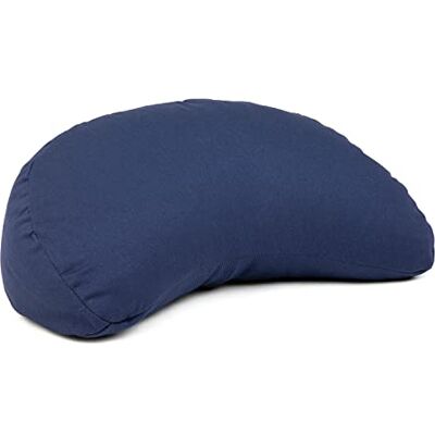 Bodhi Coussin de méditation en Forme de Croissant de Lune Yogi Moon Eco Housse 100% Coton Bio Rembourrage cosses de Sarrasin Bleu foncé - Publicité Bodhi Coussin de méditation en Forme de Croissant de Lune Yogi Moon Eco Housse 100% Coton Bio Rembourrage cosses de Sarrasin Bleu foncé - Publicité