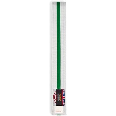 Playwell Ceinture d'arts martiaux en coton blanc avec rayures colorées – (karaté, judo taekwondo) - Publicité Playwell Ceinture d'arts martiaux en coton blanc avec rayures colorées – (karaté, judo taekwondo) - Publicité