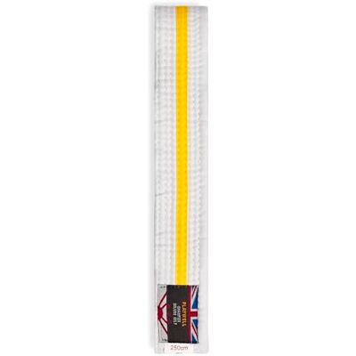 Playwell Ceinture d'arts martiaux en coton blanc avec rayures colorées – (karaté, judo taekwondo) - Publicité Playwell Ceinture d'arts martiaux en coton blanc avec rayures colorées – (karaté, judo taekwondo) - Publicité