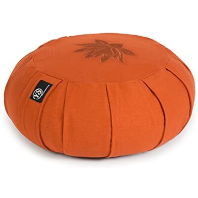 Yoga Studio YS Coussin de méditation Rond plissé Zafu Feuille de Lotus (Terracotta) 36 x 17 cm - Publicité Yoga Studio YS Coussin de méditation Rond plissé Zafu Feuille de Lotus (Terracotta) 36 x 17 cm - Publicité