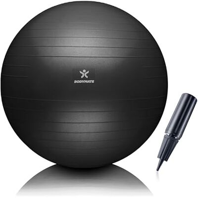 BODYMATE Ballon Fitness + Pompe Incluse + E-Book Gratuit Anthracite 55cm - Publicité BODYMATE Ballon Fitness + Pompe Incluse + E-Book Gratuit Anthracite 55cm - Publicité