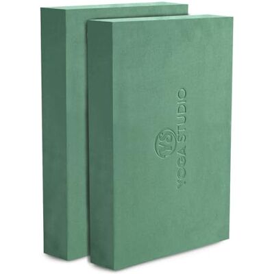 Yoga Studio Bloc de yoga – 30 cm x 20 cm x 5 cm, bloc EVA antidérapant – Lot de 2 bords biseautés, accessoire d'exercice léger - Publicité Yoga Studio Bloc de yoga – 30 cm x 20 cm x 5 cm, bloc EVA antidérapant – Lot de 2 bords biseautés, accessoire d'exercice léger - Publicité