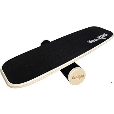 Yes4All Balance Board Trainer, surface lisse et rouleau recouvert de TPE épais ; planche d'entraînement en bois pour tous les niveaux d'entraînement, la stabilité et la force central - Publicité Yes4All Balance Board Trainer, surface lisse et rouleau recouvert de TPE épais ; planche d'entraînement en bois pour tous les niveaux d'entraînement, la stabilité et la force central - Publicité