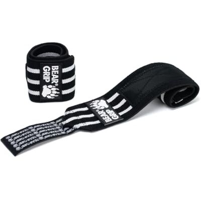 Bear Grip Bandes de soutien pour poignets lors de la musculation, (Vendues par paire) - Publicité Bear Grip Bandes de soutien pour poignets lors de la musculation, (Vendues par paire) - Publicité