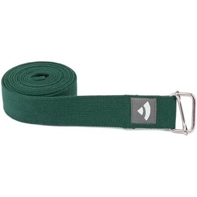 Bodhi Sangle de yoga Asana 100 % coton Accessoire de yoga pratique pour l'étirement Sangle de yoga avec boucle coulissante en métal Pour débutants et confirmés 250 x 3,8 cm Vert profond - Publicité Bodhi Sangle de yoga Asana 100 % coton Accessoire de yoga pratique pour l'étirement Sangle de yoga avec boucle coulissante en métal Pour débutants et confirmés 250 x 3,8 cm Vert profond - Publicité