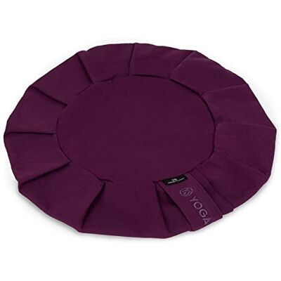 Yoga Studio Coussin de méditation rond Zafu en coton bio avec housse amovible et poignée de transport Lilas - Publicité Yoga Studio Coussin de méditation rond Zafu en coton bio avec housse amovible et poignée de transport Lilas - Publicité