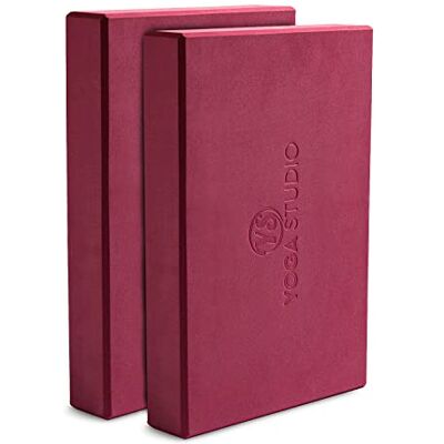 Yoga Studio Bloc de yoga – 30 cm x 20 cm x 5 cm, bloc EVA antidérapant – Lot de 2 bords biseautés, accessoire d'exercice léger - Publicité Yoga Studio Bloc de yoga – 30 cm x 20 cm x 5 cm, bloc EVA antidérapant – Lot de 2 bords biseautés, accessoire d'exercice léger - Publicité