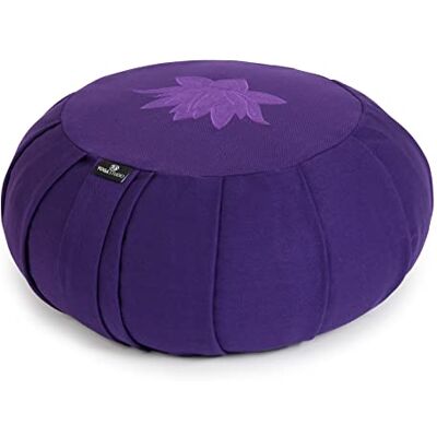 Yoga Studio YS Coussin de méditation Rond plissé Motif Feuilles de Lotus Violet - Publicité Yoga Studio YS Coussin de méditation Rond plissé Motif Feuilles de Lotus Violet - Publicité