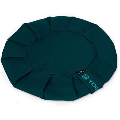 Yoga Studio Coussin de méditation rond Zafu de rechange en coton biologique avec housse amovible et poignée de transport Bleu sarcelle - Publicité Yoga Studio Coussin de méditation rond Zafu de rechange en coton biologique avec housse amovible et poignée de transport Bleu sarcelle - Publicité