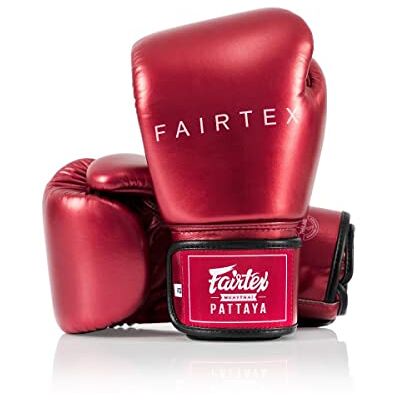Fairtex Gants de Boxe métalliques (Red Mettalic, 12 oz) - Publicité Fairtex Gants de Boxe métalliques (Red Mettalic, 12 oz) - Publicité