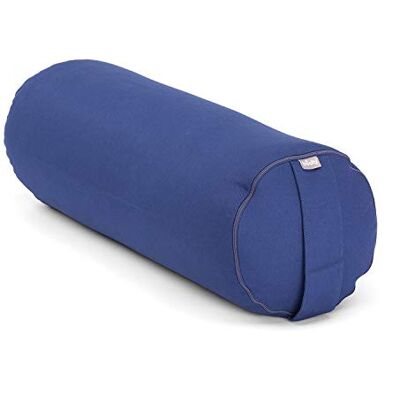 Bodhi Yoga Bolster ECO 100% Bio-coton Rouleau de yoga avec remplissage d'épeautre bio Housse lavable Coussin de yoga rond pour exercices de yoga réparateur Grand 65 x 22 cm Bleu foncé - Publicité Bodhi Yoga Bolster ECO 100% Bio-coton Rouleau de yoga avec remplissage d'épeautre bio Housse lavable Coussin de yoga rond pour exercices de yoga réparateur Grand 65 x 22 cm Bleu foncé - Publicité