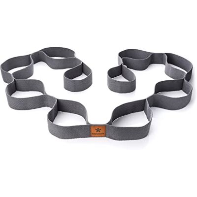 BODYMATE Sangle de yoga et d'étirement non élastique avec 10 passants Coton tissé solide (190 cm) Sans stretch - Publicité BODYMATE Sangle de yoga et d'étirement non élastique avec 10 passants Coton tissé solide (190 cm) Sans stretch - Publicité