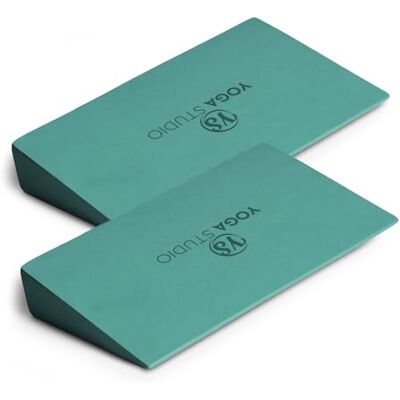 Yoga Studio Lot de 2 paires de cales de yoga EVA Planche inclinée Étirement des mollets Mousse EVA légère Mini demi-cales Cales de yoga antidérapantes pour poignets et mains (bleu sarcelle) - Publicité Yoga Studio Lot de 2 paires de cales de yoga EVA Planche inclinée Étirement des mollets Mousse EVA légère Mini demi-cales Cales de yoga antidérapantes pour poignets et mains (bleu sarcelle) - Publicité