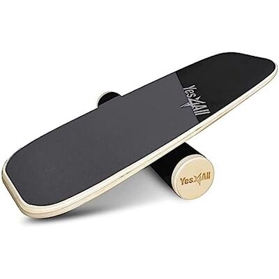 Yes4All Balance Board Trainer, surface lisse et rouleau recouvert de TPE épais ; planche d'entraînement en bois pour tous les niveaux d'entraînement, la stabilité et la force central - Publicité Yes4All Balance Board Trainer, surface lisse et rouleau recouvert de TPE épais ; planche d'entraînement en bois pour tous les niveaux d'entraînement, la stabilité et la force central - Publicité