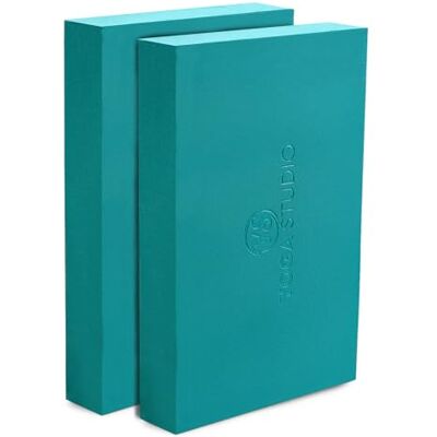 Yoga Studio Bloc de yoga – 30 cm x 20 cm x 5 cm, bloc EVA antidérapant – Lot de 2 bords biseautés, accessoire d'exercice léger - Publicité Yoga Studio Bloc de yoga – 30 cm x 20 cm x 5 cm, bloc EVA antidérapant – Lot de 2 bords biseautés, accessoire d'exercice léger - Publicité