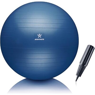 BODYMATE Ballon Fitness + Pompe Incluse + E-Book Gratuit Navy-Peony 75cm - Publicité BODYMATE Ballon Fitness + Pompe Incluse + E-Book Gratuit Navy-Peony 75cm - Publicité